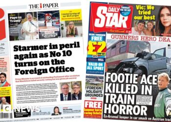 The Papers: 'Starmer in peril' and 'Gunners hero dead'