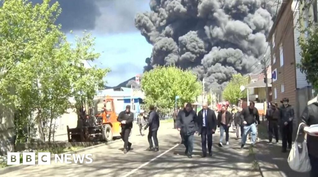 Third Ukrainian strike hits Russian oil refinery and prompts evacuations