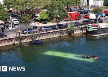 Trainee driver crashes bus into River Seine
