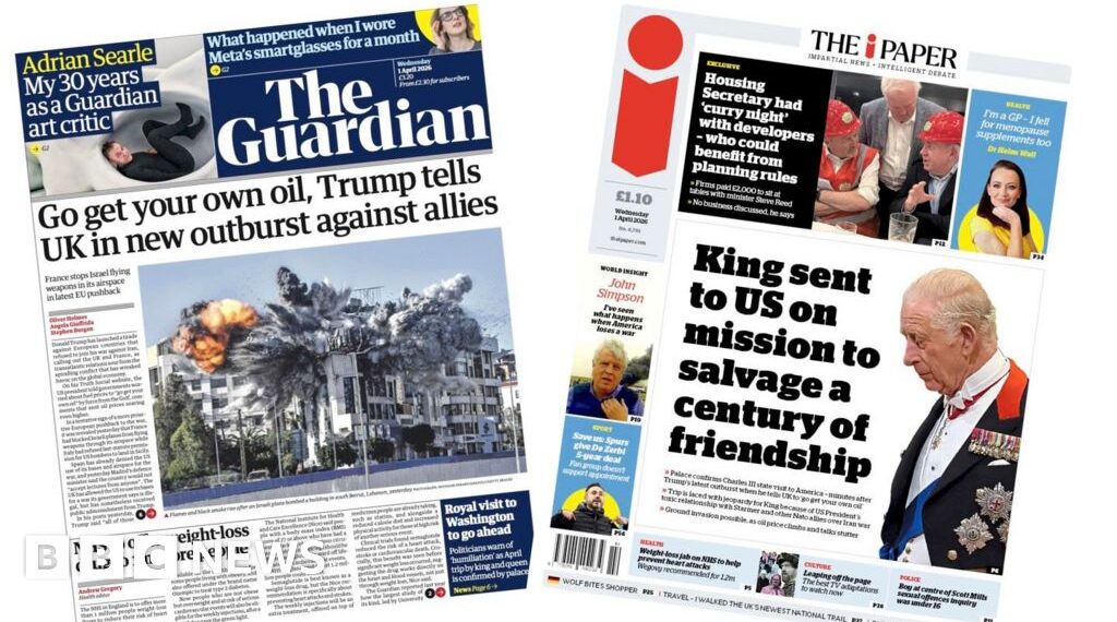 Trump tells UK 'go get your own oil' and 'King sent to US'
