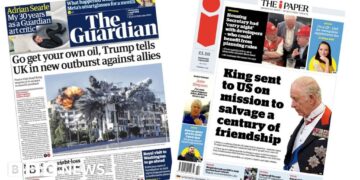 Trump tells UK 'go get your own oil' and 'King sent to US'