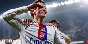 Tyler Morton in action for Lyon