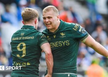 Ben Murphy and Hugh Gavin celebrate