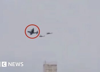 Video appears to show a US plane and helicopters over southern Iran
