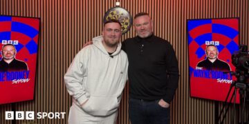 Luke Littler and Wayne Rooney