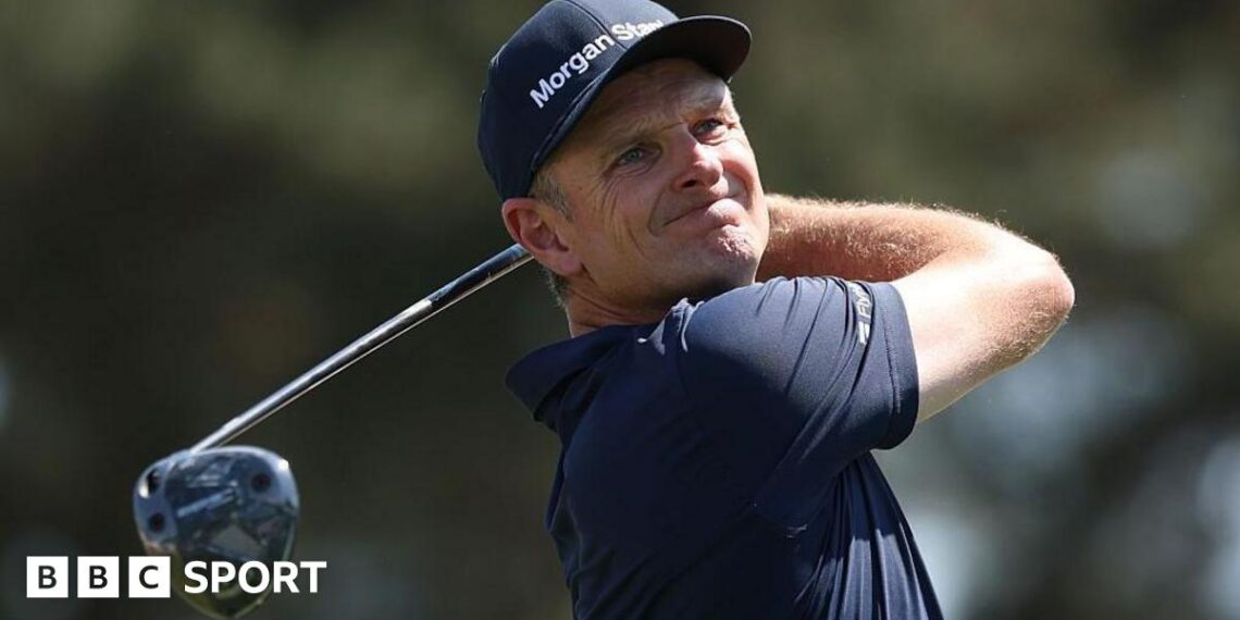 Justin Rose tees off