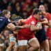 Sisilia Tuipulotu carries the ball for Wales