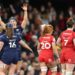 Scotland players celebrate victory over Wales in Cardiff