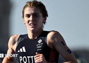 Beth Potter in action at the 2024 Olympics in Paris