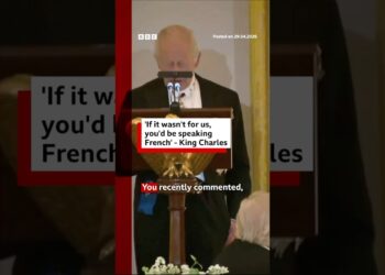 ‘If it wasn’t for us, you’d be speaking French,’ jokes King Charles. #DonaldTrump #BBCNews