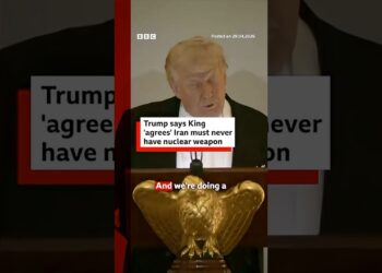US President Donald Trump says King Charles ‘agrees’ Iran must never have nuclear weapon. #BBCNews
