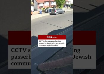 CCTV shows man chasing passerby in attacks on Jewish community in London. #BBCNews