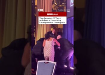 Vice-President JD Vance rushed away after Correspondents’ Dinner gunshots #JDVance #BBCNews