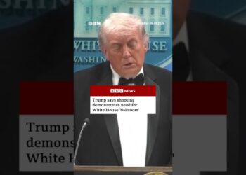 Trump references new White House ballroom currently under construction. #DonaldTrump #BBCNews