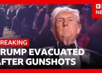 Donald Trump rushed from White House Correspondents’ Dinner after gunshots fired | BBC News