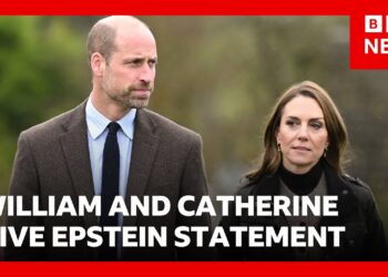 William and Catherine give first statement on Epstein revelations | BBC News