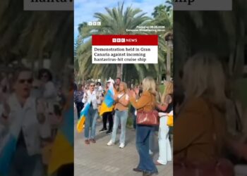 Demonstration held in Gran Canaria against incoming hantavirus-hit cruise ship. #Hantavirus #Shorts