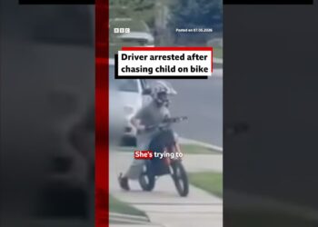 Driver arrested after chasing child on bike #BBCNews