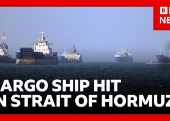 Cargo ship struck by projectile in strait of Hormuz as US insists ceasefire holding | BBC News