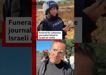 Funeral for Lebanese journalist killed in Israeli air strike. #Lebanon #Israel #BBCNews