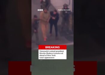 Nicolás Maduro and his wife were transported to a Manhattan court building. #NicolásMaduro #BBCNews