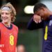 Anthony Gordon and Marcus Rashford in England training