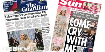 'Borrowing costs hit 28-year high' and 'Come cry with me'