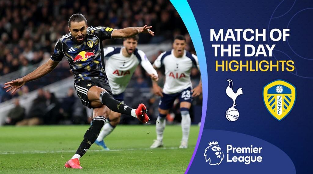Leeds United's Dominic Calvert-Lewin scores against Tottenham