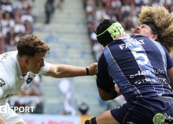 Bath's Alfie Barbeary is tackled by Bordeaux's Adam Coleman