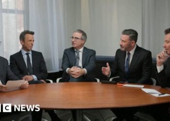 Colbert discusses his show’s end with late-night peers