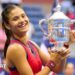 Emma Raducanu with the US Open trophy after her 2021 victory