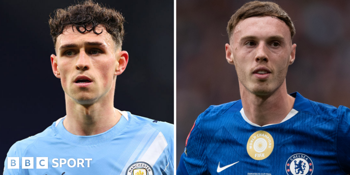 A split picture of Phil Foden and Cole Palmer