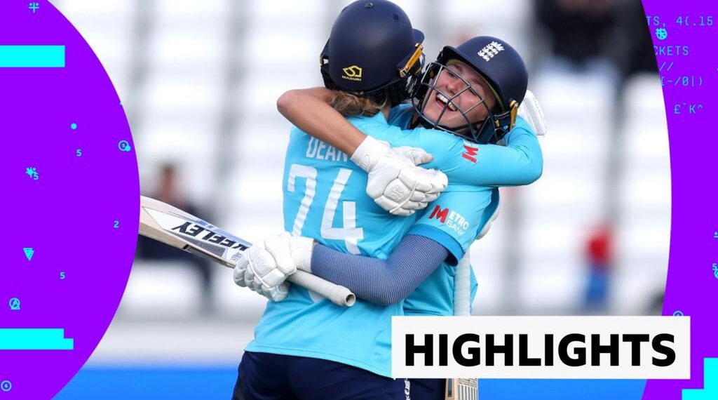 Charlie Dean and Tilly Corteen-Coleman hug each other celebrating