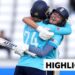 Charlie Dean and Tilly Corteen-Coleman hug each other celebrating