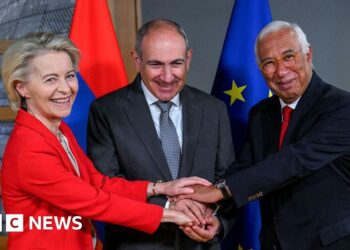 European leaders converge on Armenia as Russia looks on