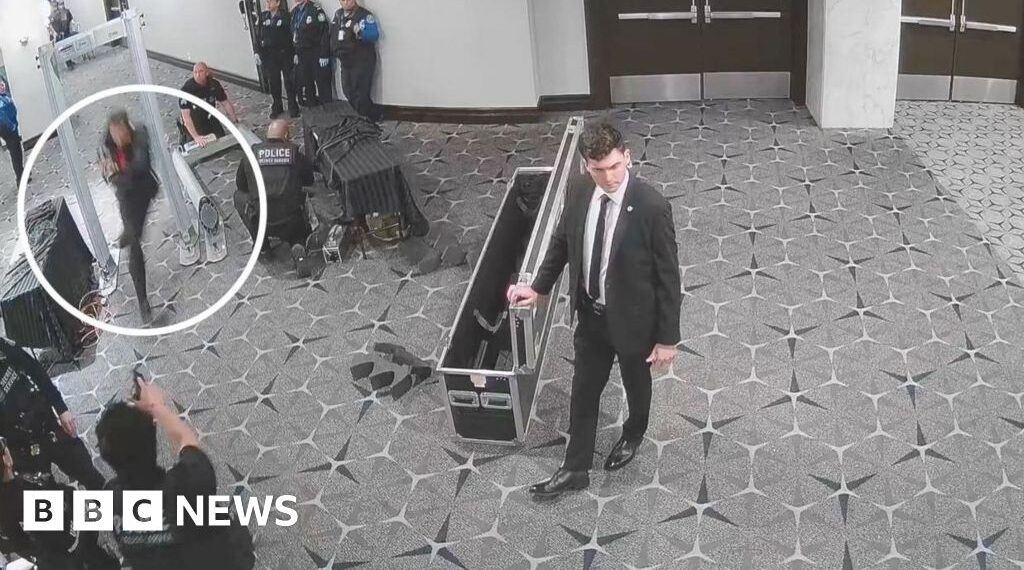 Footage appears to show Washington press dinner suspect shoot at agent