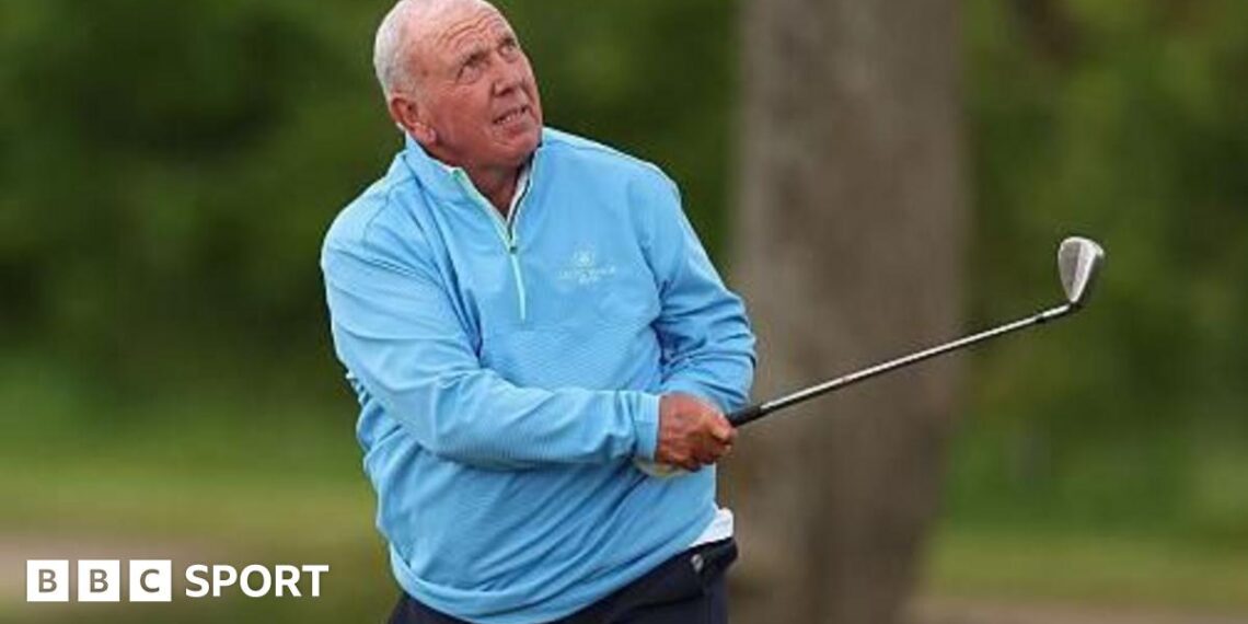 Richie Willis playing a shot in practice at Celtic Manor