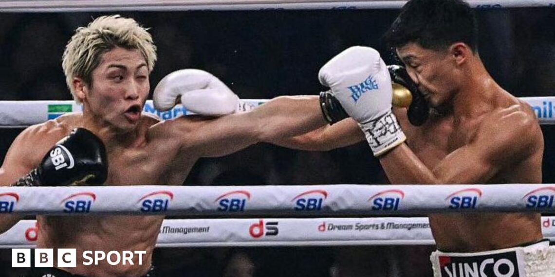 Naoya Inoue lands a punch on Junto Nakatani