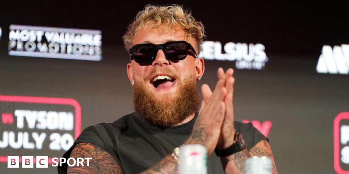 Jake Paul at a news conference in 2024