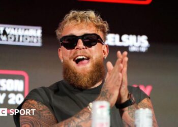 Jake Paul at a news conference in 2024
