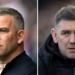 Bolton Wanderers boss Steven Schumacher and Stockport County boss Dave Challinor