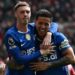 Cole Palmer celebrates Enzo Fernandez's equaliser by putting his arm around his teammate