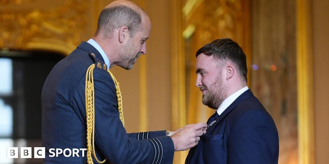 Prince of Wales presents Luke Littler with MBE