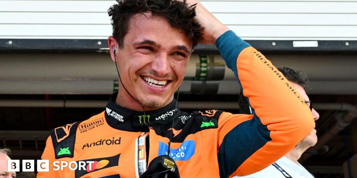 McLaren's Lando Norris during Miami Grand Prix sprint qualifying