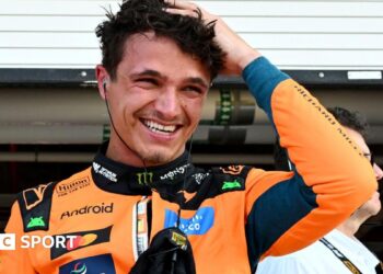 McLaren's Lando Norris during Miami Grand Prix sprint qualifying