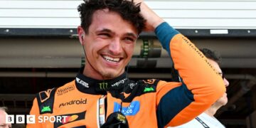 McLaren's Lando Norris during Miami Grand Prix sprint qualifying