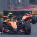 McLaren's Lando Norris ahead of team-mate Oscar Piastri during the Miami Grand Prix sprint