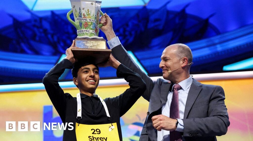 Moment 14-year-old Shrey Parikh wins US national spelling bee