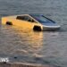 Moment Cybertruck driver intentionally drives into Texas lake