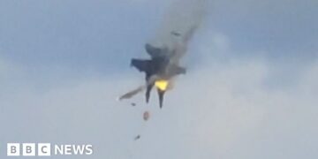 Moment two fighter jets collide mid-air during US air show